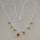 Citrine Drop gemstone necklace for women, 925 Sterling silver necklace